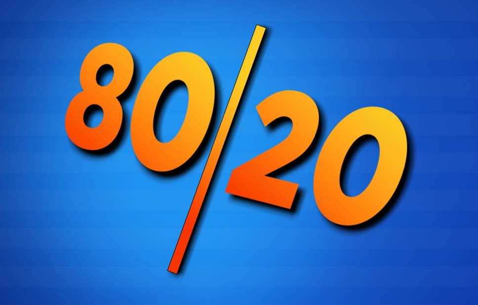 تحديد الميزانية باستخدام مبدأ باريتو او ما يعرف بقاعدة 80/20